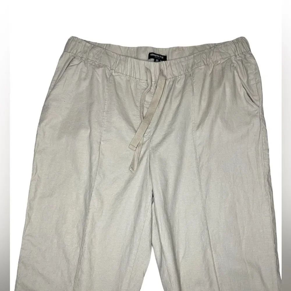 Kenneth Cole Pull-On Drawstring Linen Pants - Picture 4 of 7